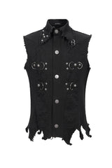 mens shredded wasteland tank top with tattered hem