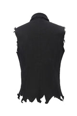 d-ring mens shredded wasteland tank top with tattered hem