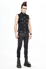 punk mens shredded wasteland tank top