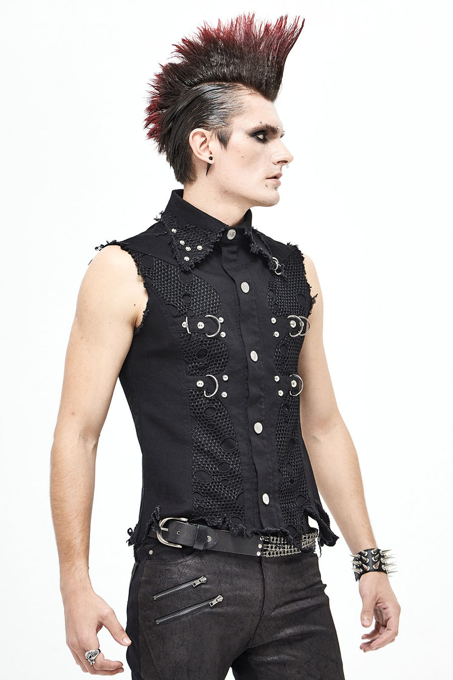 mens shredded wasteland tank top