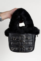 wicked misfit emo small punk black vegan fur purse