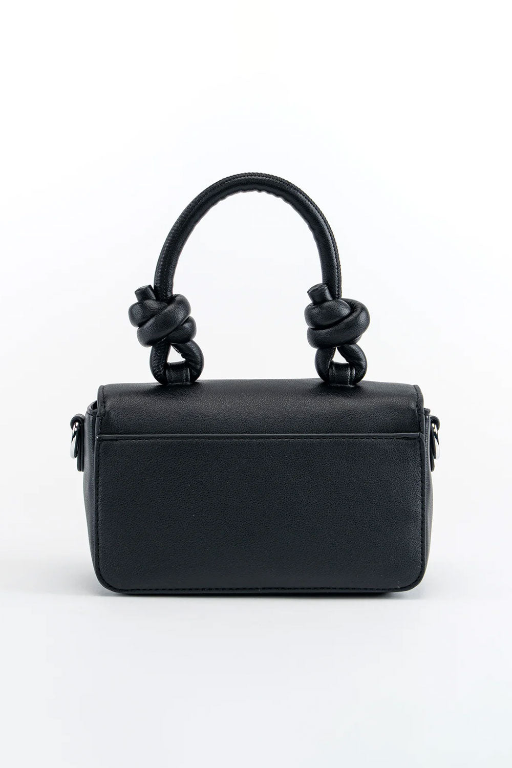Crossbody handbag with detachable strap and charm details