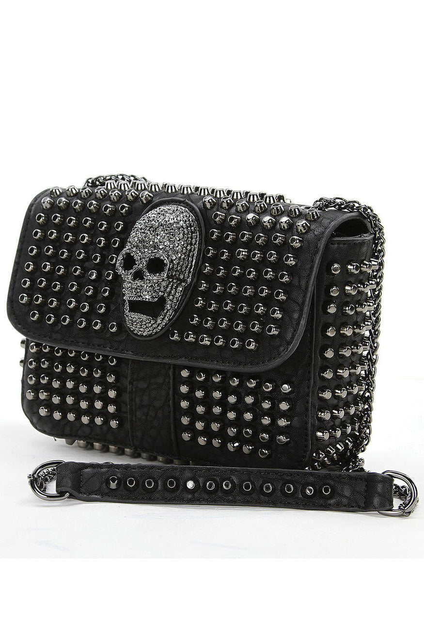 rhinestone skull handbag