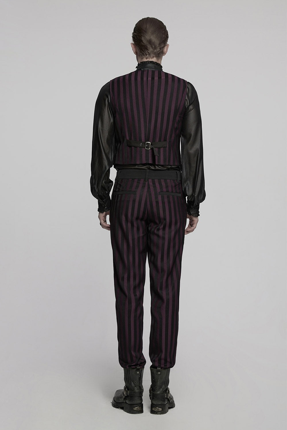 wien red burgundy striped pants for men 