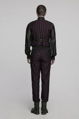 wien red burgundy striped pants for men 