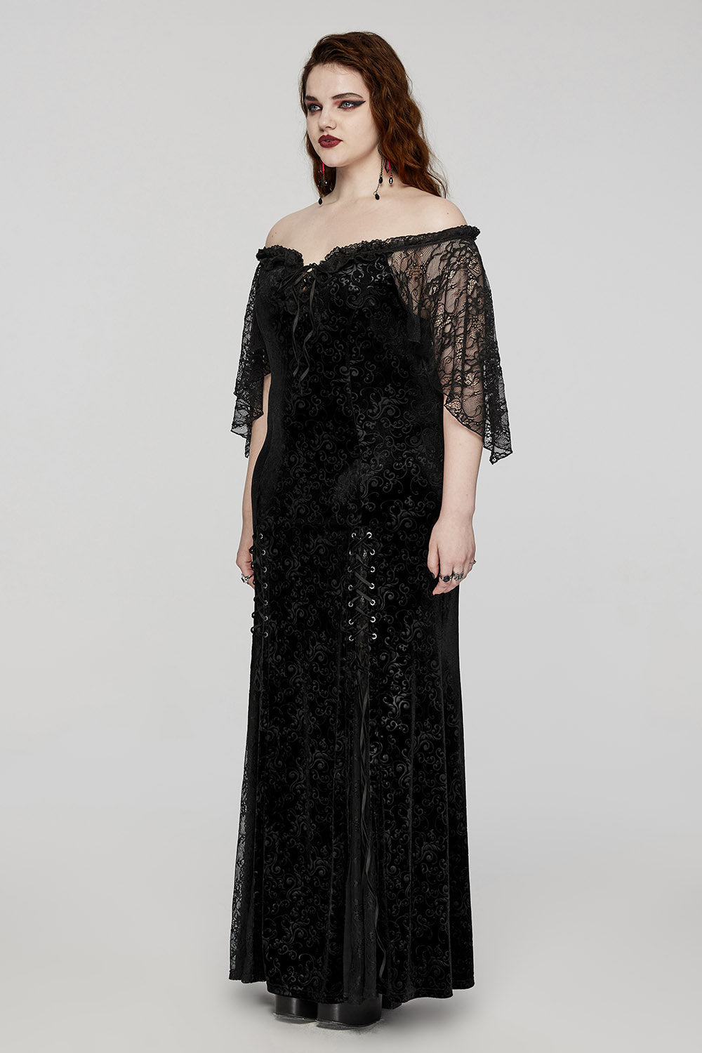 lace sleeve gothic dress