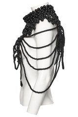 draped shoulder beaded harness