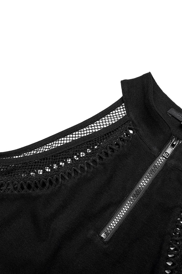 womens netted black summertime gothic top