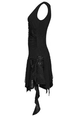 womens distressed sleeveless asymmetric dress