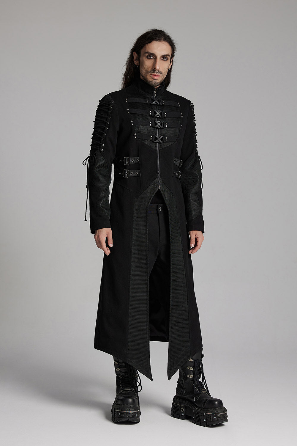 gothic long asymmetric cyberpunk jacket