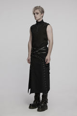 mens buckled and pierced kilt 