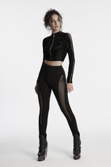 womens punk cut-out leggings