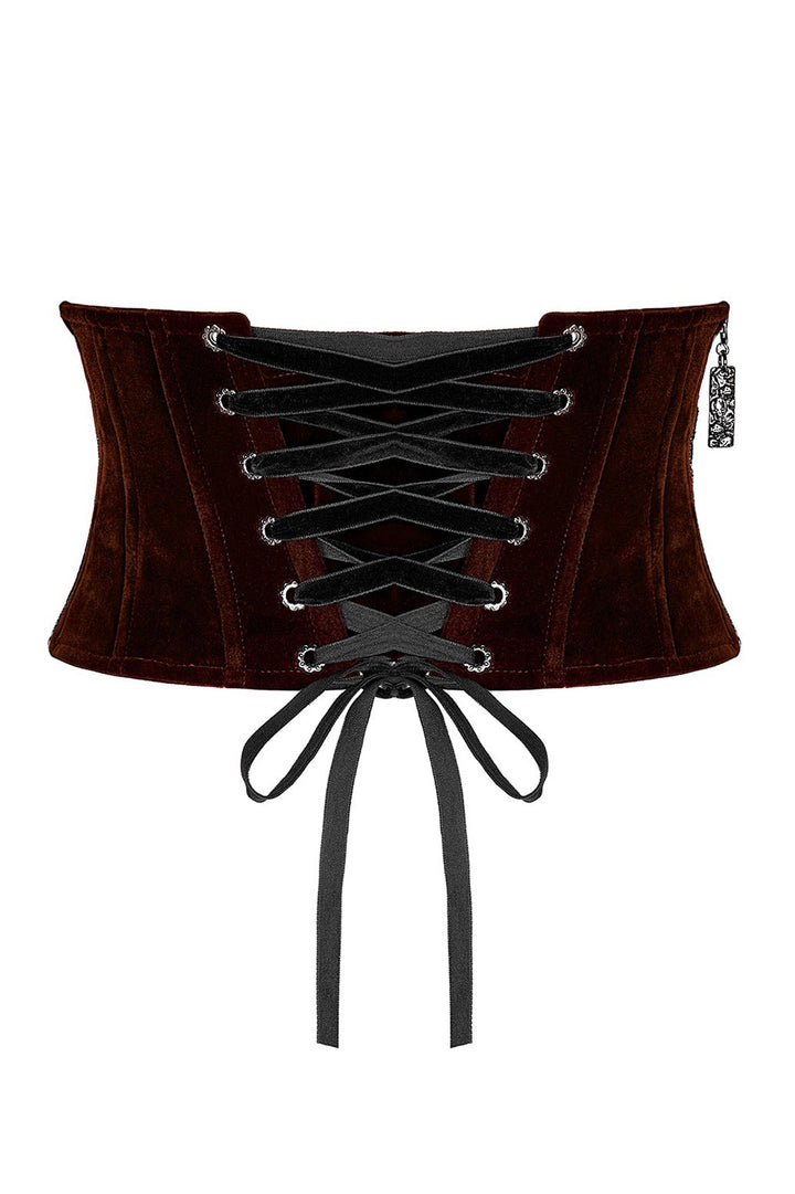 lace up red and black gothic corset