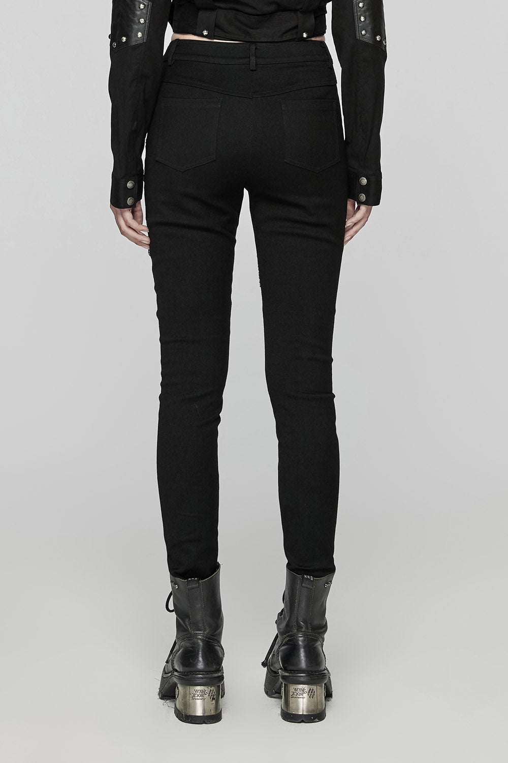 punk rave black mid-rise skinny jeans 