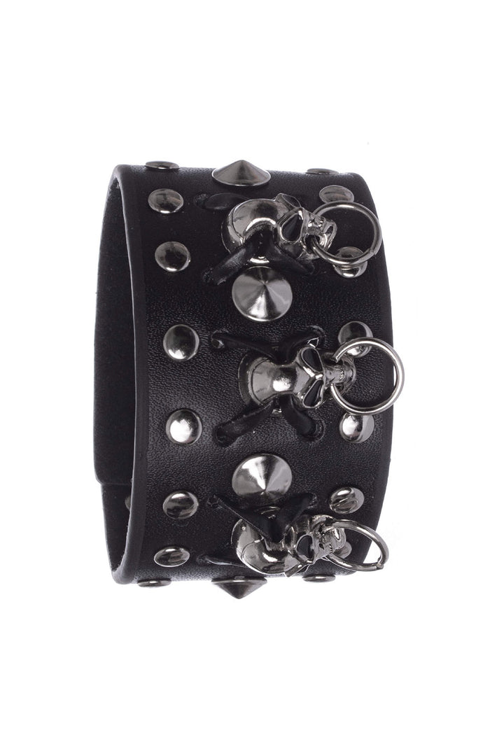 veagn leather punk cuff bracelet