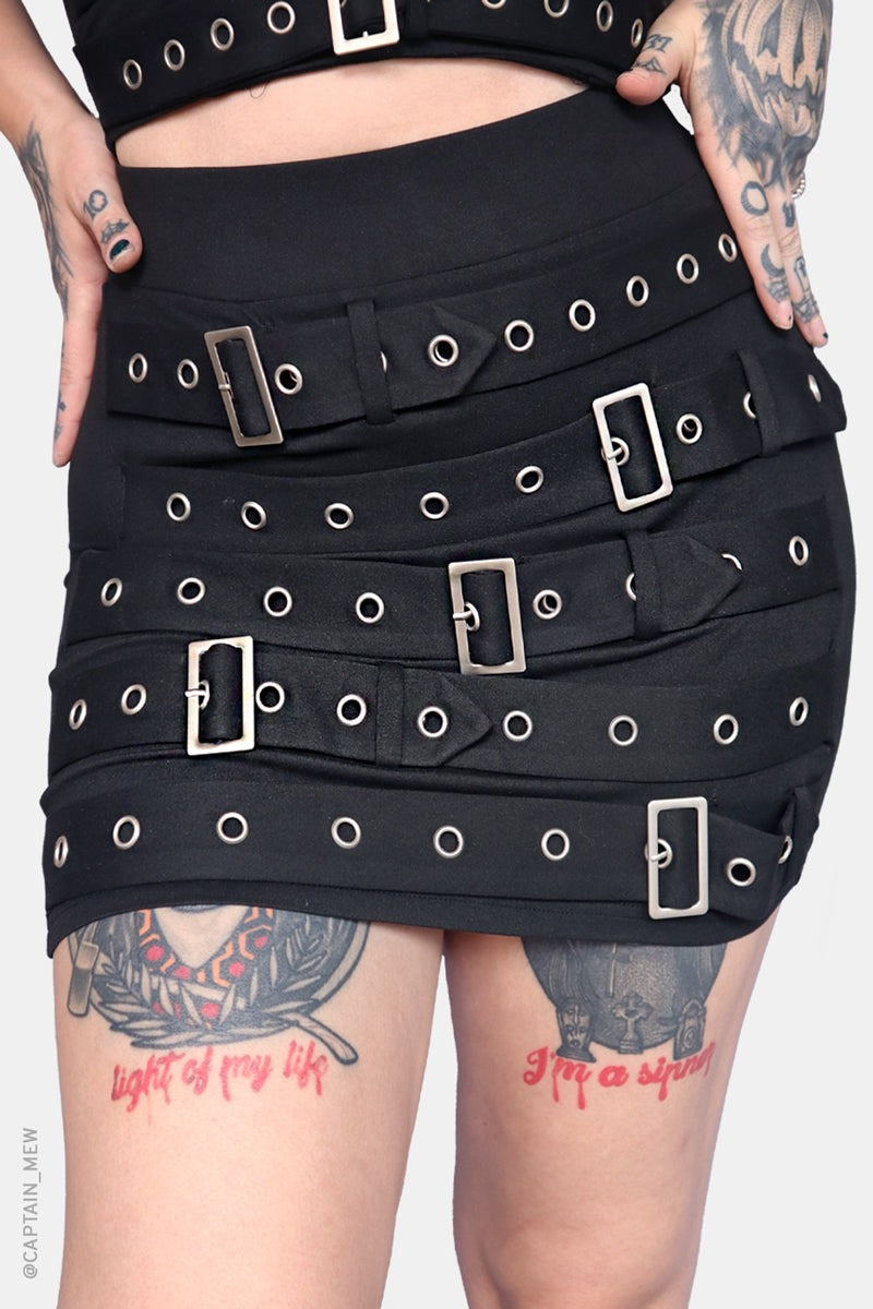 high waisted punk skirt