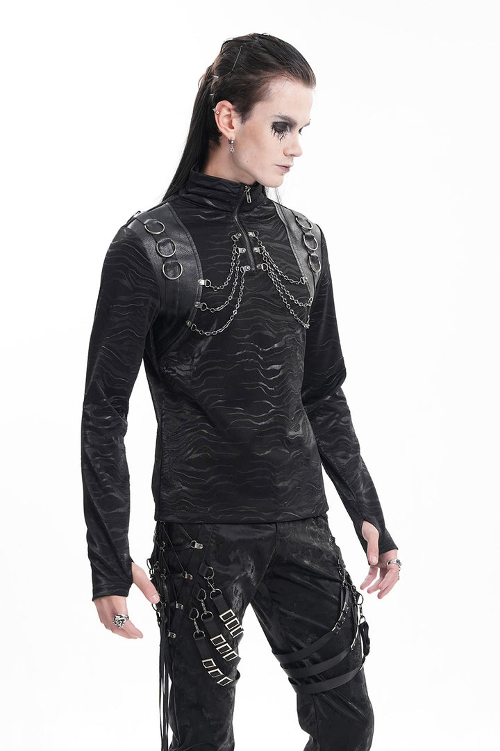 mens goth turtleneck top