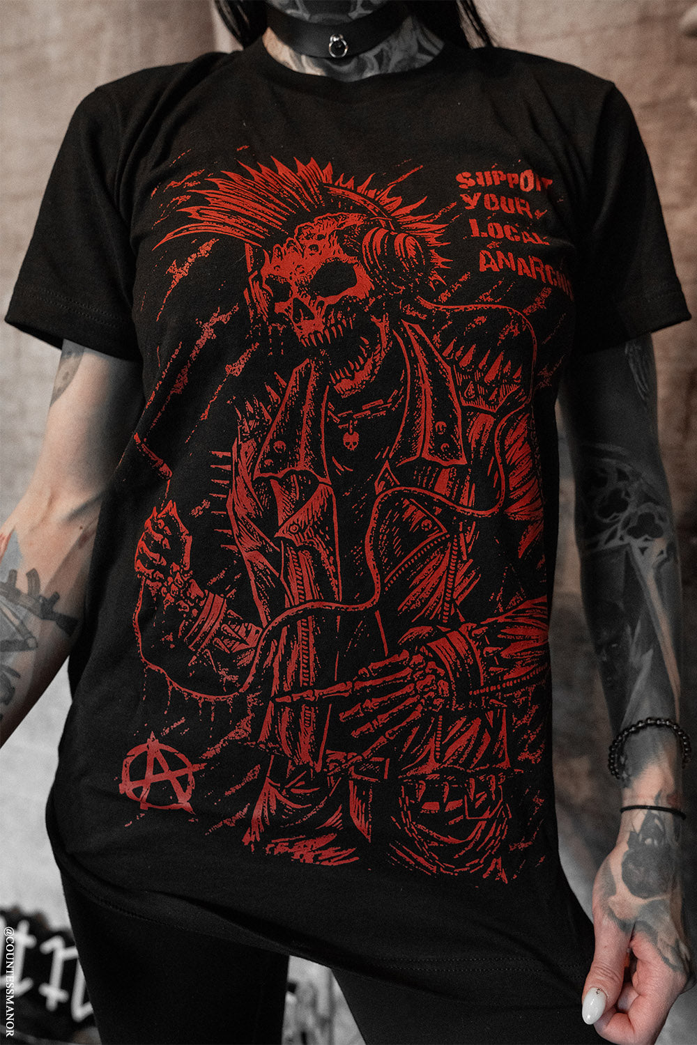 punk rock skeleton shirt