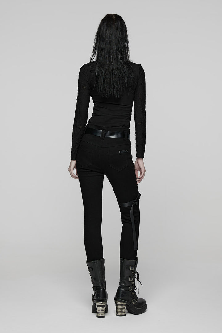 punk rave long sleeve gothic top