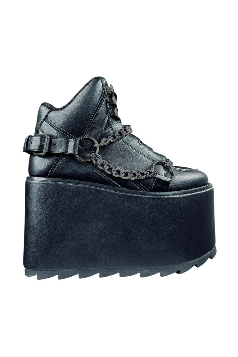 black punk ankle boots