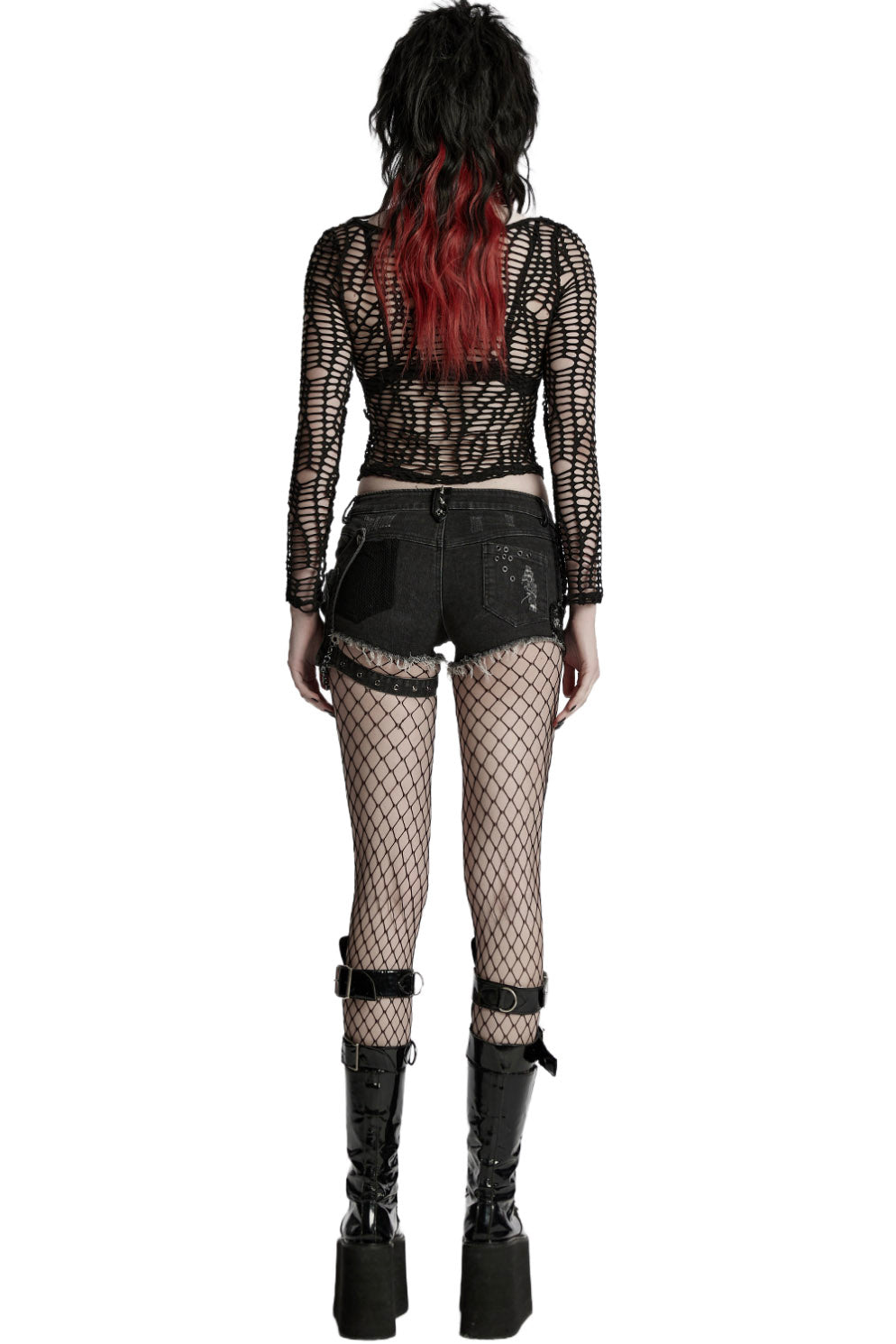buckled punk shorts with buckled bag