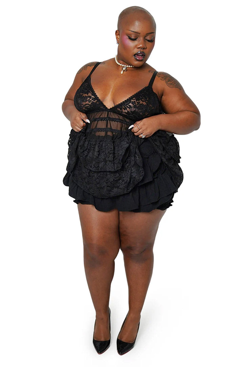 gothic black linen bloomers