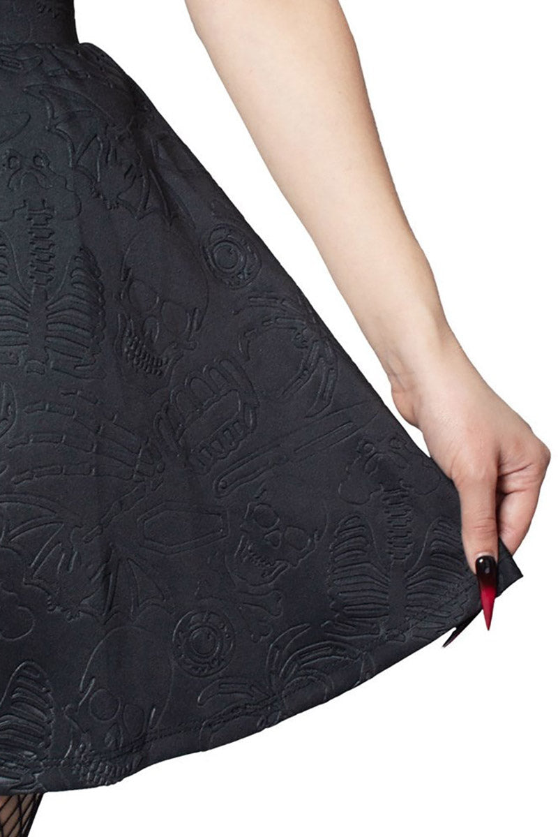 high waisted gothic skater skirt