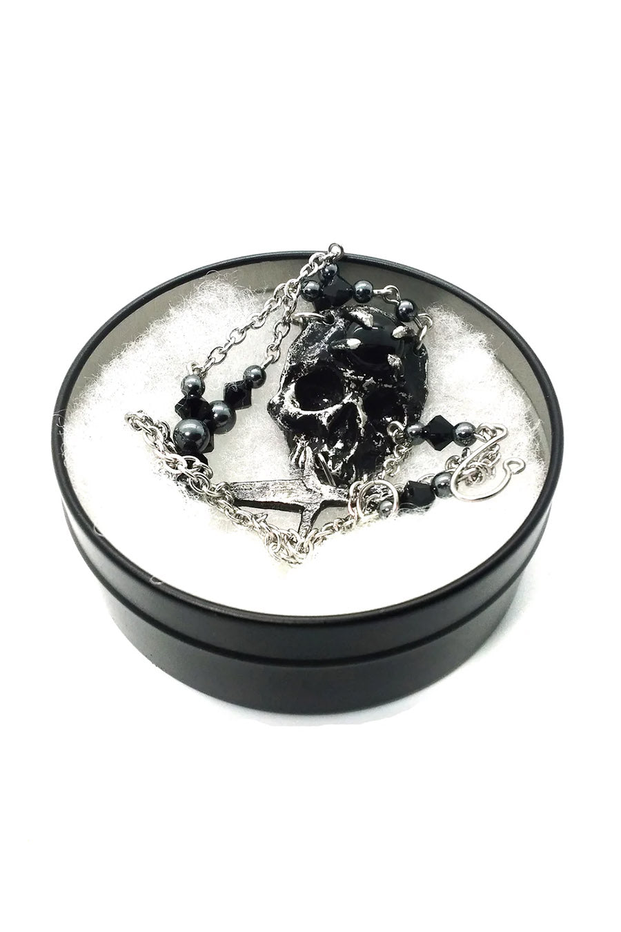 occult gothic skull stainless steel necklace