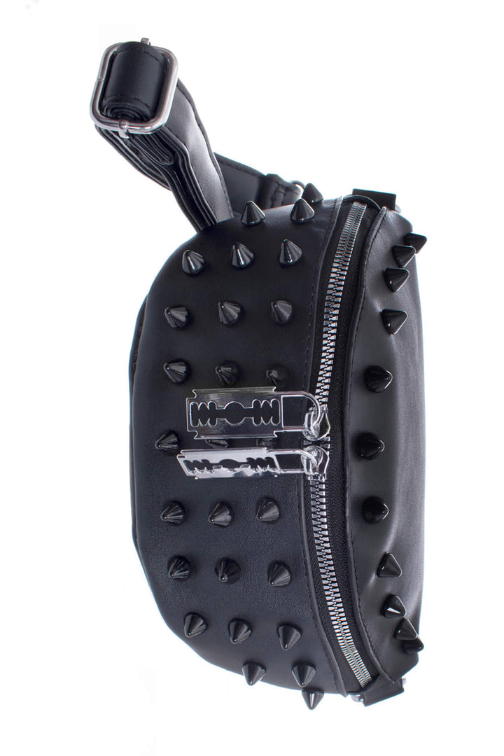 black spiked fanny pack waist bag