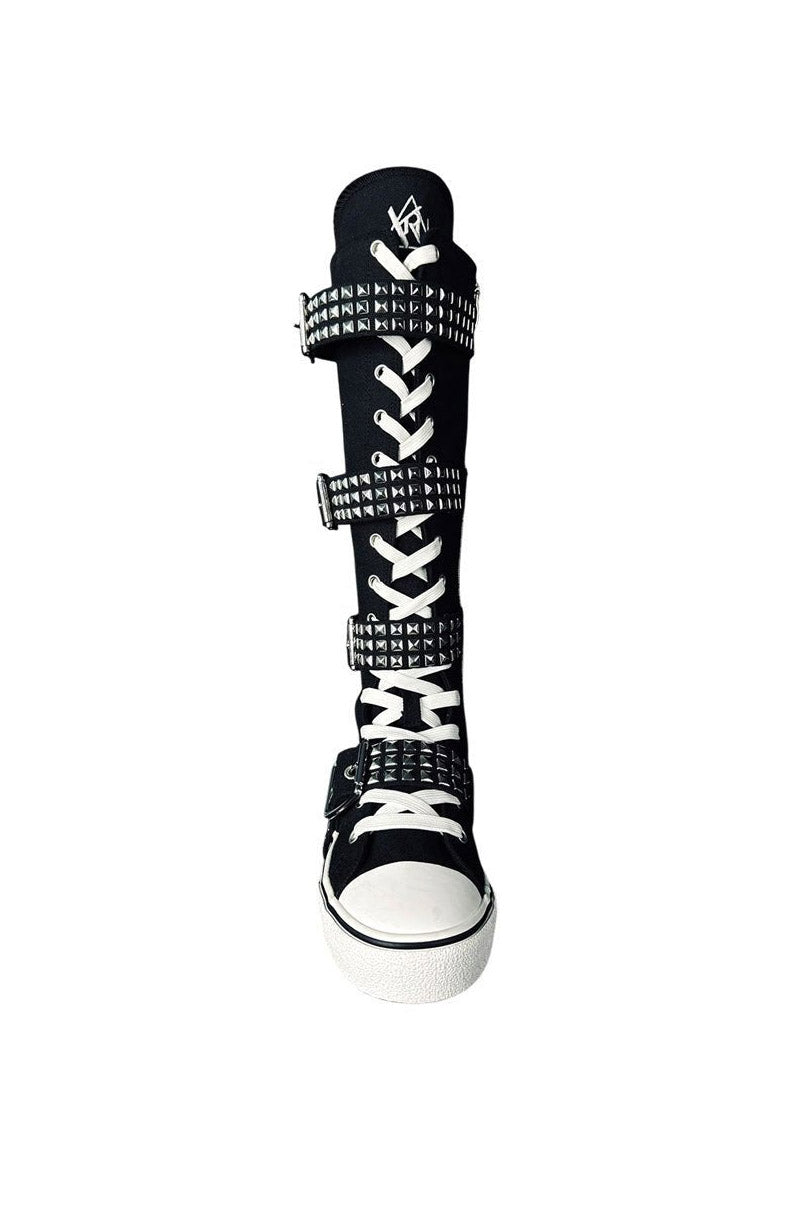 black pyramid studded punk tall sneaker shoes