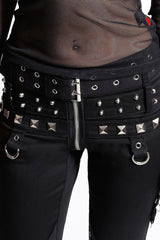 studded d-ring belted pants by tripp NYC