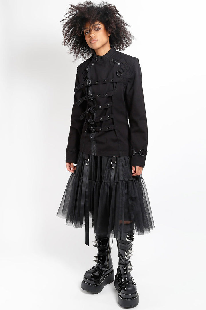 womens grunge goth tulle skirt