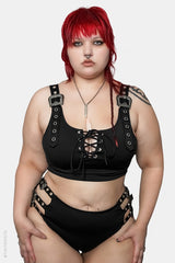 womens western goth bikini top