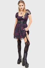 opaque black suspender tights with cut out elements 