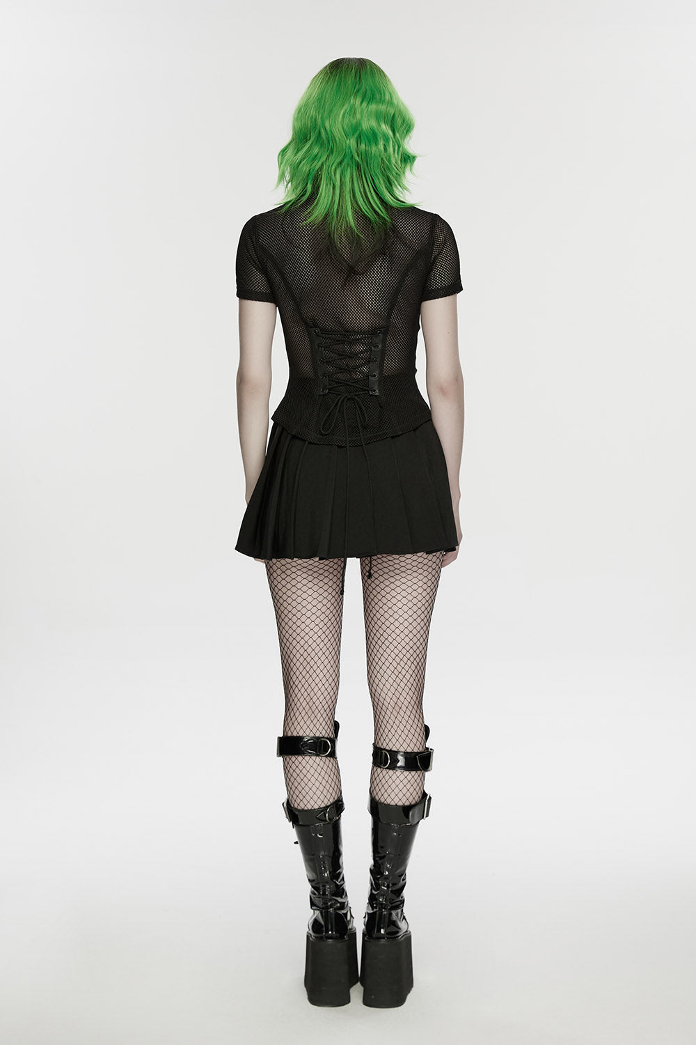 emo womens button-up short sleeve punk top