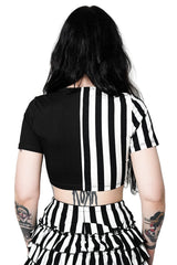 black and white striped circus top