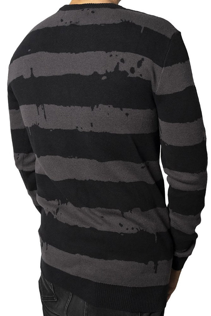 mens grunge goth striped sweater top