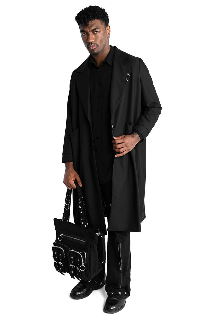 mens trad goth oversized trench coat