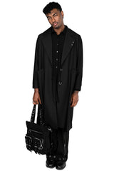 punk pierced oversized trench coat