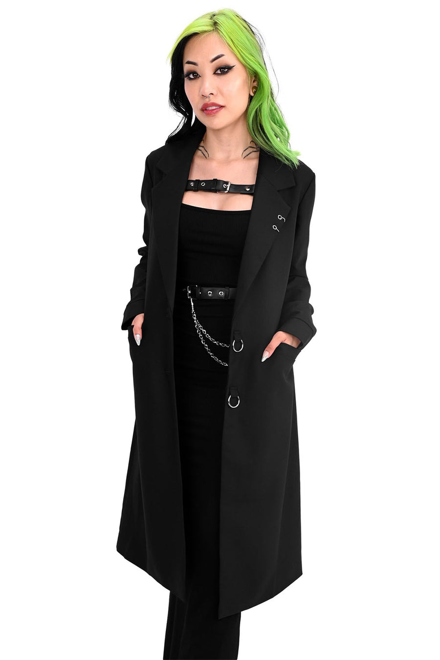 street style grunge goth oversized trench coat