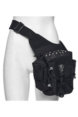 emo skull studded waist bag