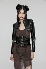 punk skeleton spine corset