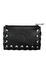 gothic small mini wallet lace-up vegan leather coin purse