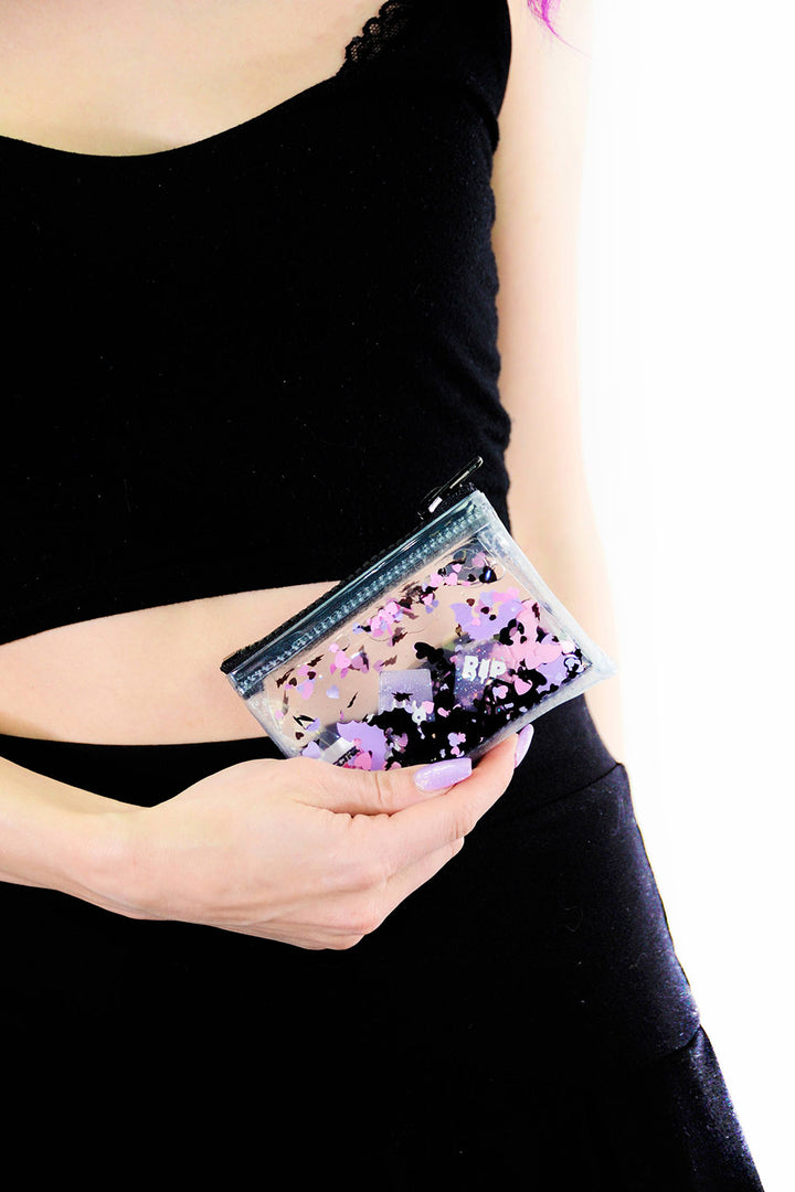 pastel goth glitter wallet