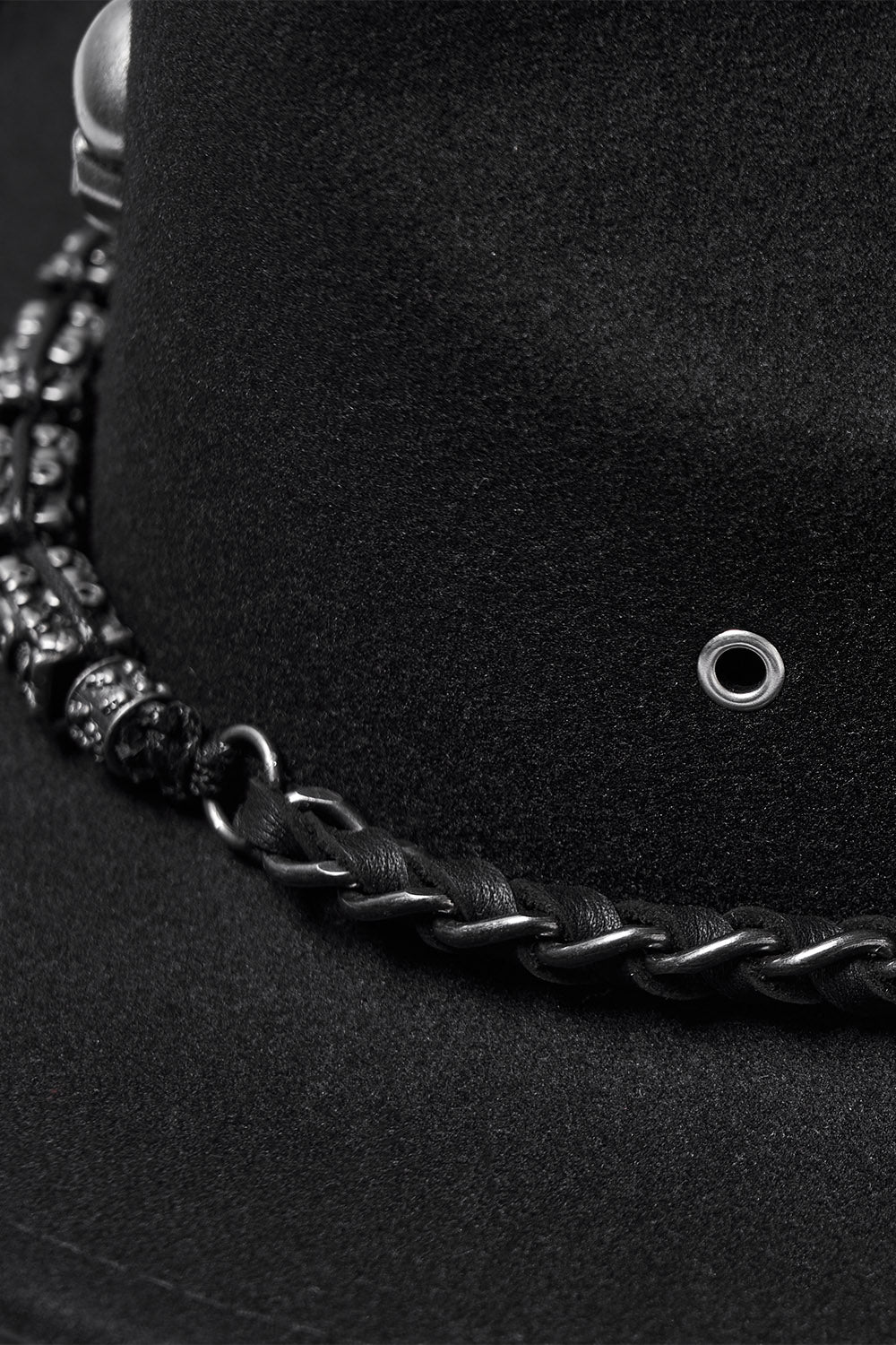 chain punk mens western goth cowboy hat