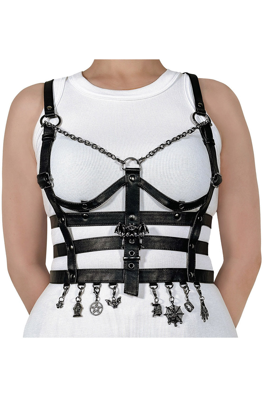 emo bat buckle belt harness