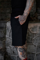 mens knee-length goth shorts