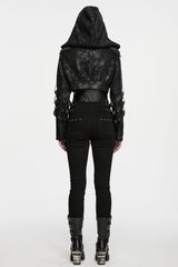 Women's Punk Studded Buckle Cargo Pocket Skinny Pants
