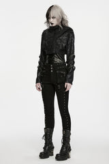 womens punk pants with slim tailored cut legs
