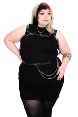 punk vegan leather chest harness